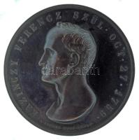 Anton Fabris (1792-1865) 1859. "Kazinczy Ferenc emlékérem" bronz, kétoldalas, vert emlékérem. "KAZINCZY FERENCZ SZÜL OCT 27 1759 / A MAGYAR TUDOMÁNYOS AKADÉMIA OCT 27 1859" (50mm) T:AU kis ph. Hungary 1859. "Ferenc Kazinczy medal" bronze, double-sided, struck, commemorative medallion. Sign.: Anton Fabris (50mm) C:AU small edge error