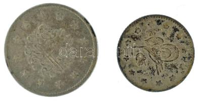 Oszmán Birodalom 1293(1907) 1k Ag "II. Abdul Hamid" + 2k Ag "II. Abdul Hamid" T:XF,VF, patina Ottoman Empire 1293(1907) 1 Kurus Ag "Abdul Hamid II" + 2 Kurus Ag "Abdul Hamid II" C:XF,VF, patina