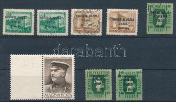 1952-1960 7 db Meghatalmazás bélyeg + A néphadsereg napja 1,50Ft bélyeg baloldali üres mezővel