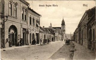 1924 Balázsfalva, Blasendorf, Blaj; Strada Regina Maria / utca, Löb Izsák üzlete / street (EK)