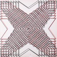 Fajó János (1937-2018): Konstruktivista kompozíció (cím nélkül), 1973. Szitanyomat, papír. Jelezve középen jobbra lent: Fajó 73. Számozott: 16/20. Kétoldalas mű, hátoldalán további szitanyomat. 46x46 cm.