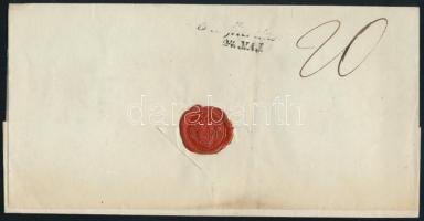 ~1840 Portós levél piros / red "PESTH"