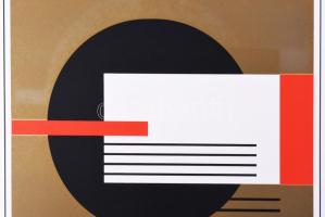 Erich Buchholz (1891-1972): Konstruktivista kompozíció (cím nélkül), 1922-1971. Szitanyomat, papír. ...