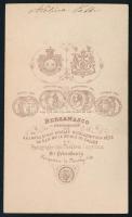 cca 1868 Adelina Patti (1843-1919) olasz operaénekesnő, keményhátú fotó Bergamasco műterméből, 10,5×...