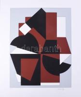 Victor Vasarely (1908-1997): Geometrikus kompozíció (cím nélkül). Szitanyomat, papír, jelzett, számozott (80/130). 57x42,5 cm / Victor Vasarely (1908-1997): Composition (untitled). Serigraphy on paper, signed, numbered (80/130). 57x42,5 cm