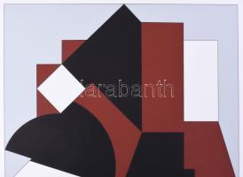 Victor Vasarely (1908-1997): Geometrikus kompozíció (cím nélkül). Szitanyomat, papír, jelzett, számo...