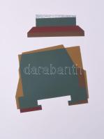 Mark (Márkus), Anna (1928-): Konstruktivista kompozíció. Szitanyomat, papír, jelzett, művészpéldány ...