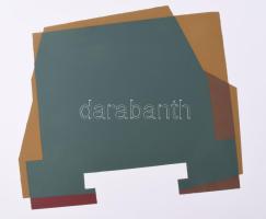 Mark (Márkus), Anna (1928-): Konstruktivista kompozíció. Szitanyomat, papír, jelzett, művészpéldány ...