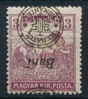 Nagyvárad 1919 Arató 3f fordított felülnyomással / Mi 27 II. with inverted overprint Signed: Bodor