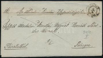 1848 Hivatalos levél / Official cover "CSATÁD" - Szőreg (Gudlin 200 p)