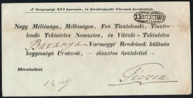 ~1836 Hivatalos levél "LEUTSCHAU" - Pécs