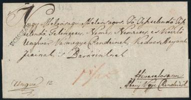 1823 Hivatalos levél "V.CASCHAU" - Ungvár