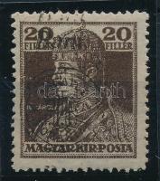 Nagyvárad 1919 Károly 20f kettős felülnyomással / Mi 46 II. with double overprint  Signed: Bodor