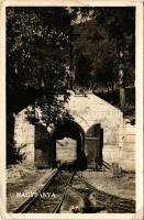 1951 Nagybánya, Baia Mare; Kereszthegyi aranybánya bejárata, iparvasút. Frankovits kiadása / gold mine entrance, industrial railway (EB)