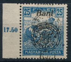 Nagyvárad 1919 Arató 25f kettős felülnyomással / Mi 34 II. with double overprint Signed: Bodor