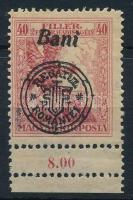 Nagyvárad 1919 Hadisegély 40f kettős felülnyomással és fogazással / Mi 25 II. with double overprint and perforation Signed: Bodor