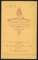 cca 1874 Partenie Cosma (1837-1923) román politikus, keményhátú fotó Auerbach Miksa aradi műterméből...