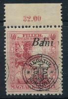 Nagyvárad 1919 Hadisegély 40f kettős felülnyomással / Mi 25 II. with double overprint  Signed: Bodor