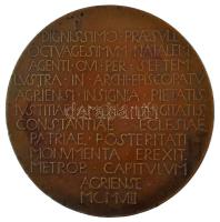 Beck Ötvös Fülöp (1873-1945) 1908. "Samassa József egri érsek" bronz, kétoldalú, vert emlé...