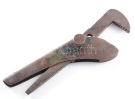 Régi vas csőfogókulcs, h: cca 22 cm