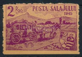 Zilah II. 1945 2P alul vágott / imperforate below Signed: Bodor