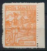 Zilah II. 1945 50f bal oldalon dupla fogazattal / double perforation on the left side Signed: Bodor