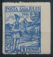 Zilah II. 1945 1P kétoldalt fogazatlan / imperforate on 2 sides Signed: Bodor