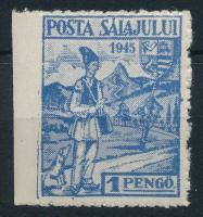 Zilah II. 1945 1P bal oldalt fogazatlan / imperforate on the left Signed: Bodor