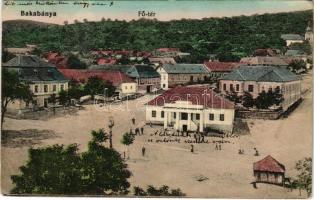 1915 Bakabánya, Pukanec (Léva, Levice); Fő tér. Ifj. Krump Dániel kiadása / main square (EB)
