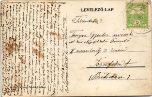 1915 Bakabánya, Pukanec (Léva, Levice); Fő tér. Ifj. Krump Dániel kiadása / main square (EB)