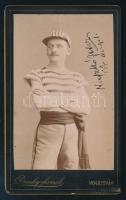 1886 Kuszkó István (1860-1936) az Athlétikai Club jegyzője, keményhátú fotó a Dunky fivérek kolozsvári műterméből, 10,5×6,5 cm
