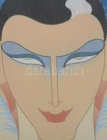 Erté, Romain de Tirtoff (1892?1990): Art deco illusztráció. Nyomat, papír, jelzés nélkül, üvegezett ...