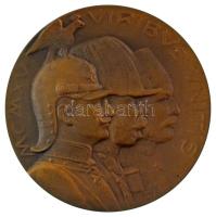 Ausztria 1915. "VIRIBVS VNITIS MCMXV" kétoldalas, vert, bronz emlékérem, Ferenc József, II. Vilmos és V. Mehmed portréjával Szign.: Anton Rudolf Weinberger (55mm) T:AU / Austria 1915. "VIRIBVS VNITIS MCMXV" double-sided, struck, bronze commemorative medal with the portraits of Franz Joseph, Wilhelm II and Mehmed V. Sign.: Anton Rudolf Weinberger (55mm) C:AU