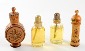 4 darab keleti parfümolaj és rózsaolaj.