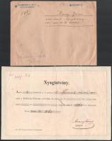 1861 Nyugtatvány Arany János (1817-1882) költő, a Kisfaludy társaság igazgatója által kitöltve és aláírva. Arany a társaság igazgatója és elnöke volt, 1860 és 1867 között töltötte be ezt a tisztséget a szervezet élén