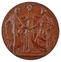 Belgium 1897. "EXPOSITION INTERNATIONALE BRUXELLES 1897 / ROYAUME DE BELGIQUE KONINRIJK BELGIE" "Brüsszeli Nemzetközi Kiállítás" bronz, kétoldalas, vert emlékérem. Szign.: JUL LAGAE SCULT - WOLFERS FECT (70mm) T:XF több kis ph. / Belgium 1897. "EXPOSITION INTERNATIONALE BRUXELLES 1897 / ROYAUME DE BELGIQUE KONINRIJK BELGIE" "Brussels International Exposition" bronze, double-sided, struck commemorative medallion. "EXPOSITION INTERNATIONALE BRUXELLES 1897 / KONINKRYK BELGIE / ROYAUAME DE BELGIQUE". Sign: JUL LAGAE SCULT - WOLFERS FECT (70mm) C:XF multiple small edge errors