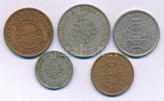 Mozambik 1973-1974. 50c-10E (5xklf) T:XF,VF Mozambique 1973-1974. 50 Centavos - 10 Escudos (5xdiff) C:XF,VF