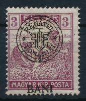 Kolozsvár 1919 Arató 3f, BANI alul (ráncok) / Mi 27 I. shifted overprint (creases) Signed: Bodor