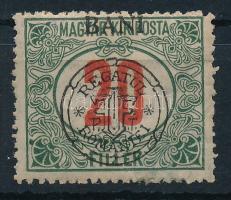 Kolozsvár 1919 Portó 20f, BANI felül / Mi P 9I. shifted overprint  Signed: Bodor