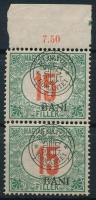 Kolozsvár 1919 Portó 15f ívszéli pár / Mi P 8 I pair Signed: Bodor