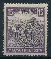Kolozsvár 1919 Fehérszámú Arató 15f / Mi 31 I. Signed: Bodor