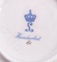 Oscar Schlegelmilch pralinékínáló szett, 6 tányérral, jelzett, kis kopással, d: 8-16 cm