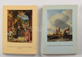 Kataloge des Wallraf-Richartz-Museums 2 kötete (III.,V.)  Horst Vey - Annamaria Kesting. Katalog der Niederläandischen Gemälde von 1550 bis 1800 im Wallraf-Richartz-Museum und Im Öffentlichen Besitz der Stadt Köln. Mit Ausnahme des Kölnöschen Stadtmuseums.; Imgard Hiller - Horst Vey: Katalog der Deutschen und Niederländischen Gemälde bis 1550. (Mit Aushame der Kölner Malerei) im Wallraf-Richartz-Museum und im Kunstgewerbemuseum der Stadt Köln.  Köln, 1967-1969., Wallraf-Richartz-Museum. Német nyelven. Nagyon gazdag képanyaggal illusztrált. Kiadói papírkötések, kissé kopott borítókkal.