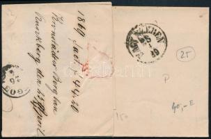1869 5kr céges számlán, belül 5kr illetékbélyeggel / 5kr on receipt, 5kr fiscal stamp on the inside,...