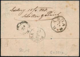 1868 5kr levélen, belül 5kr illetékbélyeg / on cover "EDELÉNY" - Dobsina