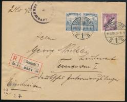 1919 Temesvár helyi ajánlott levél szerb cenzúrával / Local registered cover, with censorship