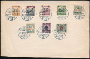 1919 Címzetlen borítékon 8 db bélyeg / 8 stamps on envelope Signed: Bodor