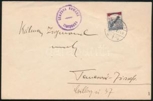 1919 Temesvár helyi levél 1 bélyeges bérmentesítéssel, román cenzúrával / Local censored cover Signed: Bodor