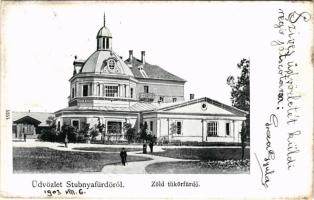 1903 Stubnyafürdő, Túróchévíz, Stubnianske Teplice, Turcianske Teplice; Zöld tükörfürdő / spa, bathhouse (EK)