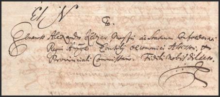 1708 Ipolykövesd, II. Rákóczi Ferenc fejedelem levele Bező (Bezovce, SK) helyiségben található legel...